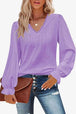  V-Neck Flounce Sleeve Blouse Trendsi