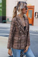  Plaid Buttoned Blazer Trendsi