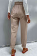 Drawstring  Waist Button Detail Pants Bazaarbey