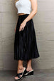  Accordion Pleated Flowy Midi Skirt 