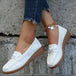 Weave Wedge Heeled Loafers Trendsi