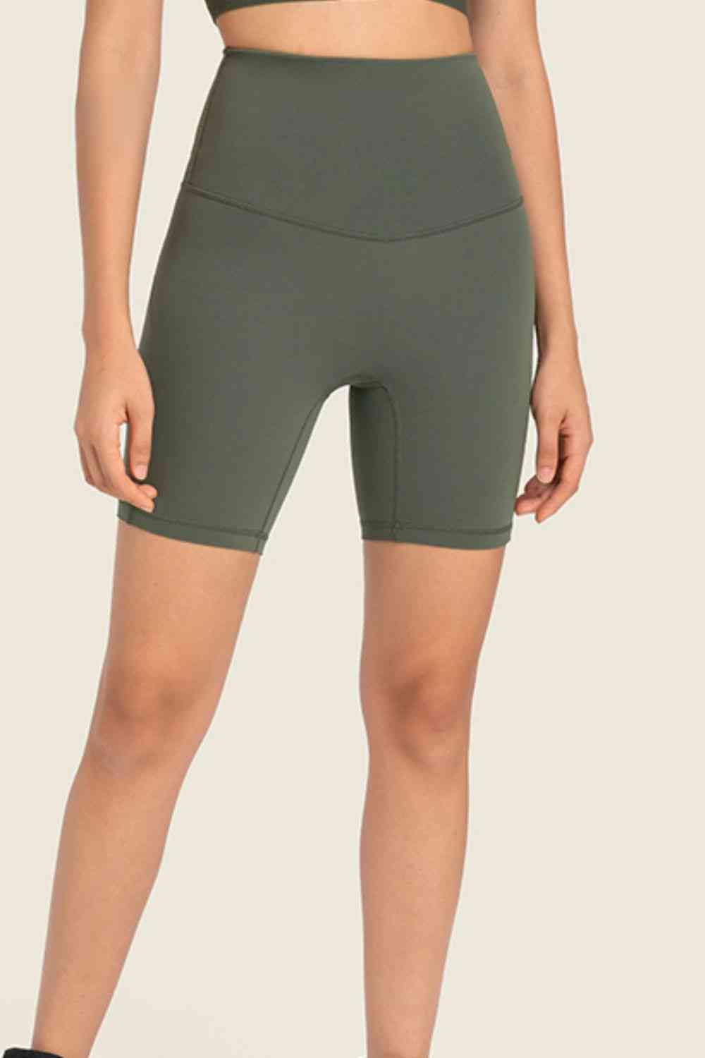 Seamless High-Rise Wide Waistband Biker Shorts Trendsi