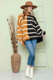 Striped Dropped Shoulder Round Neck Blouse Bazaarbey