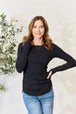  Full Size Ribbed Round Neck Long Sleeve Top Trendsi