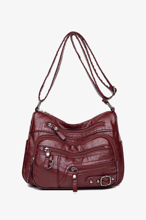 Multi-Pocket PU Leather Crossbody Bag Bazaarbey