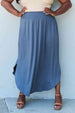  Comfort Princess Full Size High Waist Scoop Hem Maxi Skirt in Dusty Blue Trendsi