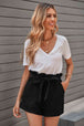 Paperbag Waist Belted Pocket Shorts Trendsi