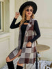 Plaid Lapel Collar Sleeveless Cardigan Bazaarbey