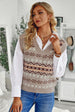 Geometric V-Neck Knit Vest Trendsi