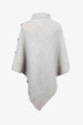 Turtleneck Buttoned Poncho Bazaarbey