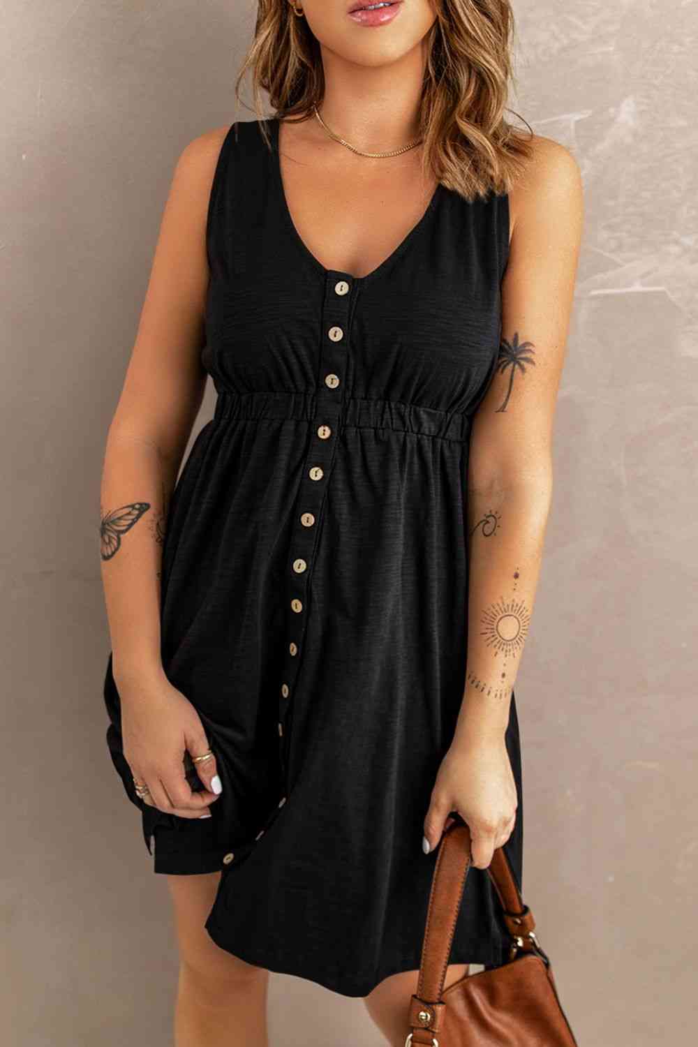 Sleeveless Button Down Mini Magic Dress Bazaarbey