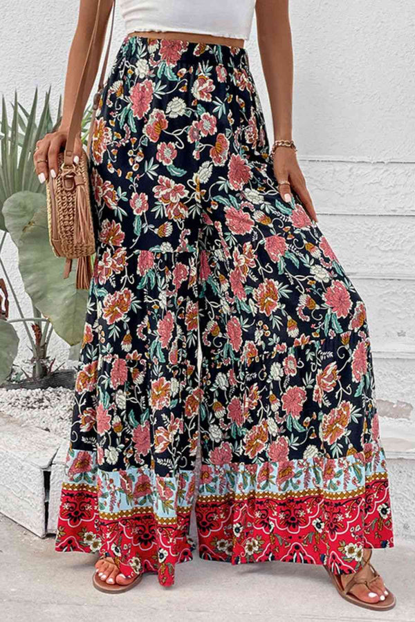 Floral High Waist Palazzo Pants Bazaarbey