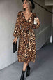 Animal Print Belted Midi Dress -BazaarBey - www.shopbazaarbey.com