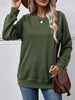 Round Neck Long Sleeve Sweatshirt Trendsi