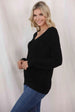 V-Neck Long Sleeve Knit Top Trendsi