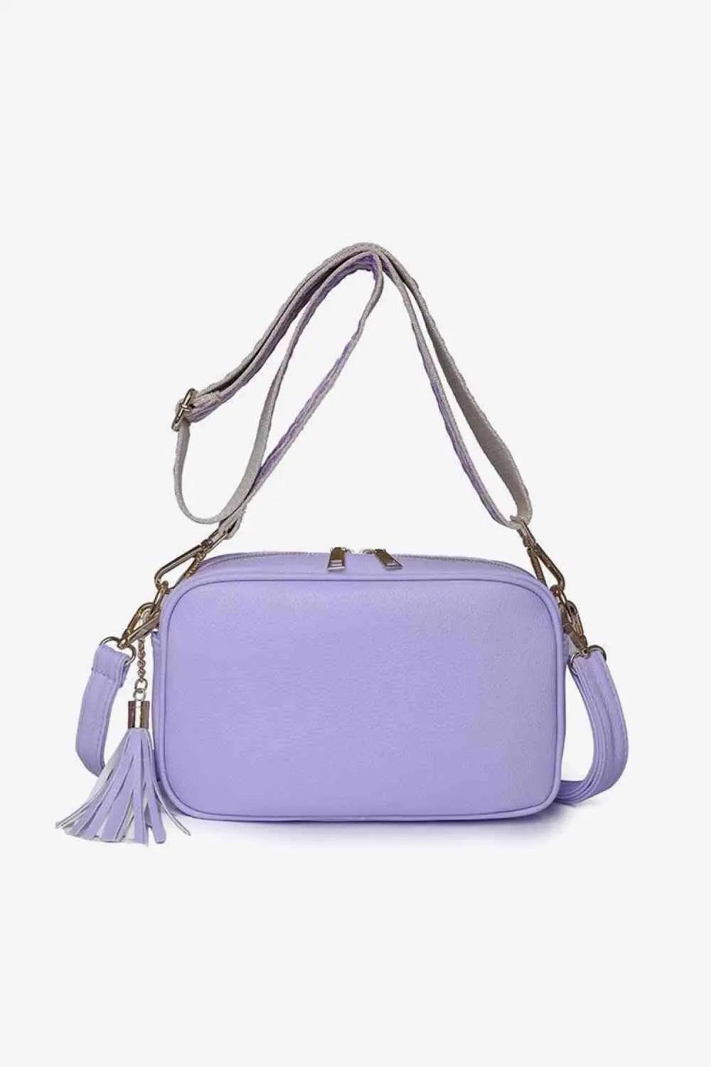 PU Leather Tassel Crossbody Bag Trendsi