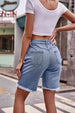 Raw Hem Denim Shorts with Pockets Bazaarbey