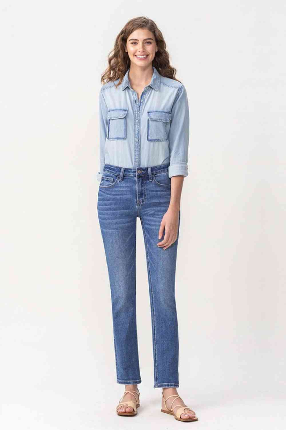   Maggie Midrise Slim Ankle Straight Jeans Trendsi