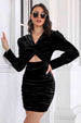 Twist Front Cutout Long Sleeve Dress -BazaarBey - www.shopbazaarbey.com