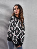 Floral Round Neck Long Sleeve Sweater Bazaarbey