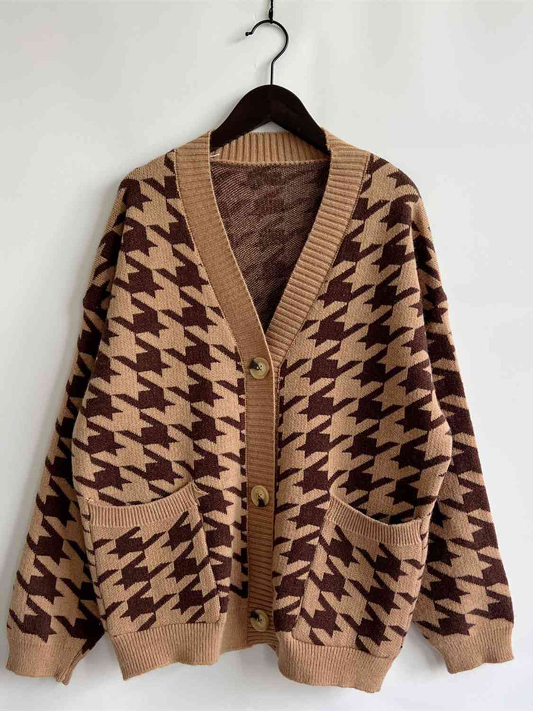  Botton Front  Cardigan with Pockets Trendsi