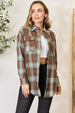  Plaid Dropped Shoulder Shirt Trendsi