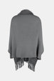 Fringe Open Front Long Sleeve Poncho Bazaarbey