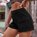 High-Waist Denim Shorts with Pockets Bazaarbey