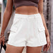 High-Waist Denim Shorts with Pockets Bazaarbey