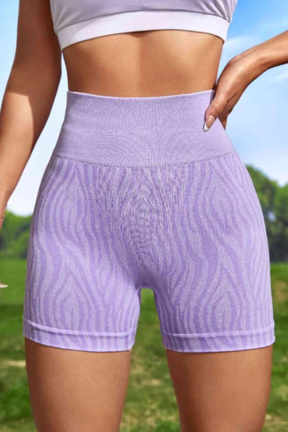 Wide Waistband Slim Fit Active Shorts Trendsi