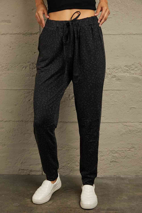  Leopard Print Joggers with Pockets Bazaarbey