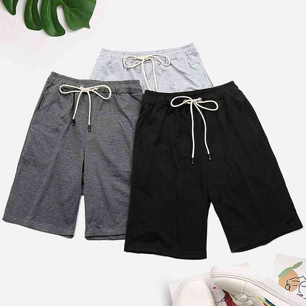 Drawstring Waist Three-Piece Shorts Set Trendsi