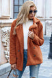 Full Size Lapel Collar Sherpa Coat Trendsi