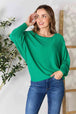 Zenana Full Size Round Neck Batwing Sleeve Blouse Trendsi