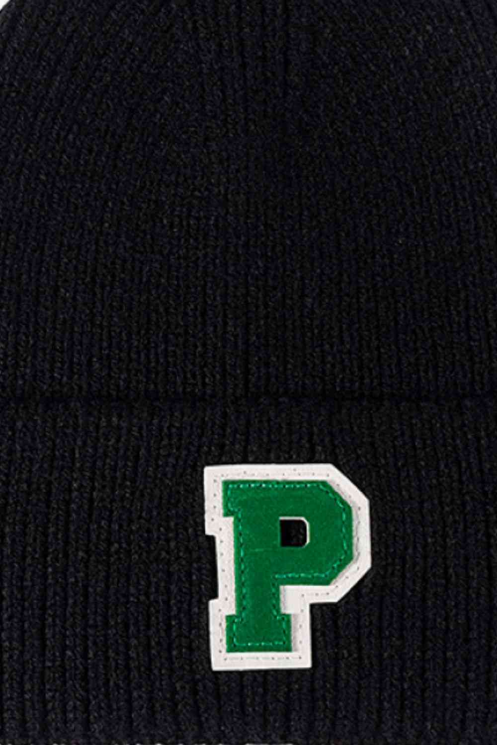 Letter Patch Cuffed Knit Beanie Trendsi