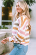  Striped Round Neck Long Sleeve Knit Top Trendsi