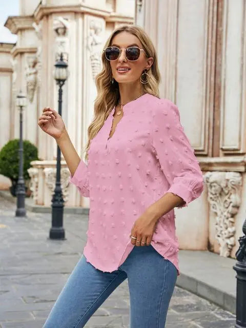  Notched Neck Blouse Bazaarbey