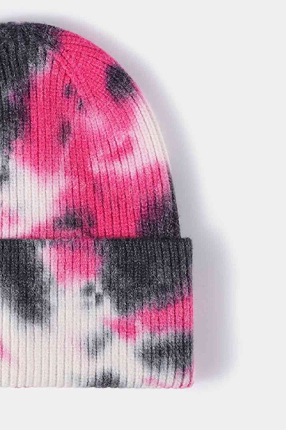 Tie-Dye Cuffed Rib-Knit Beanie Hat Trendsi