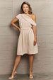  Asymmetrical Neck Dress -BazaarBey - www.shopbazaarbey.com