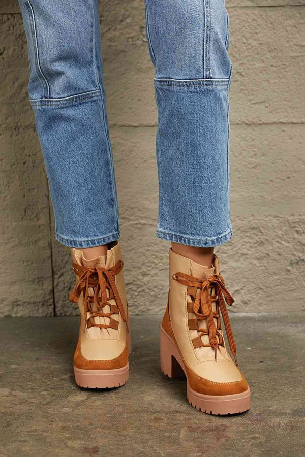  Lace Up Lug Booties Trendsi