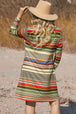 Striped Turtleneck Long Sleeve Dress -BazaarBey - www.shopbazaarbey.com