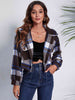 Plaid Button Front Jacket with Pockets Trendsi