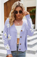 Floral Ribbed Trim Drop Shoulder Cardigan Trendsi