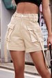 High Waist Denim Cargo Shorts Bazaarbey