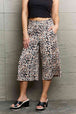 Ninexis Leopard High Waist Flowy Wide Leg Pants with Pockets Bazaarbey