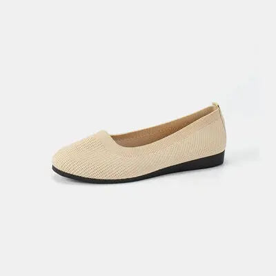 Round Toe Knit Ballet Flats Trendsi