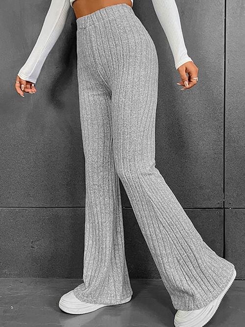 Ribbed High Waist Flare Bootcut Pants Bazaarbey