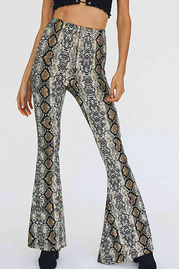 Snakeskin Print Flare Pants Bazaarbey