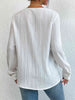 Lace Trim V-Neck Long Sleeve Shirt Bazaarbey