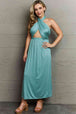 Ninexis Know Your Worth Criss Cross Halter Neck Maxi Dress Bazaarbey